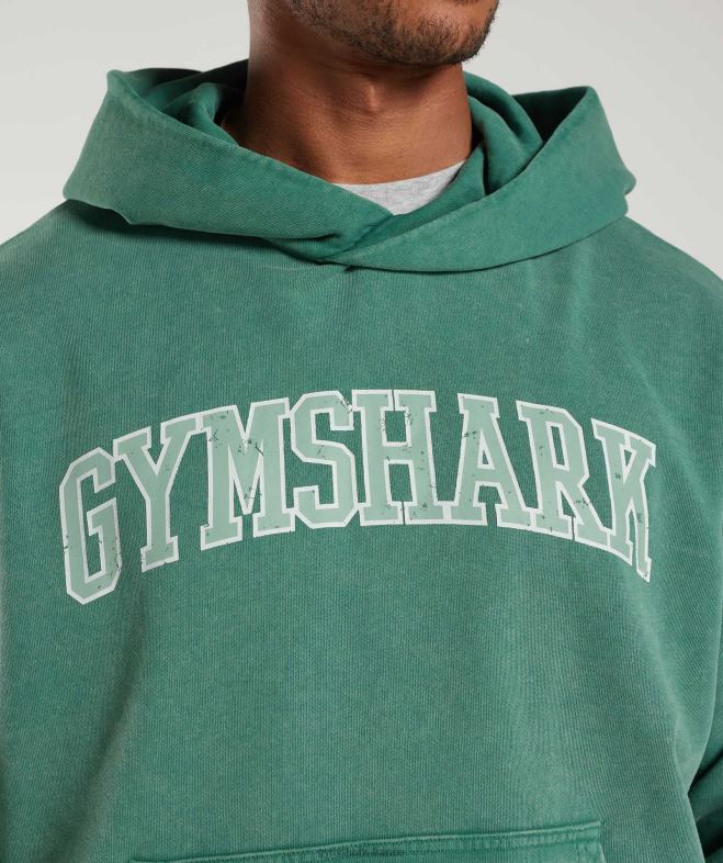 Gymshark sweat à capuche universitaire encre sarcelle/lavis à l\acide Hommes 6HF28875