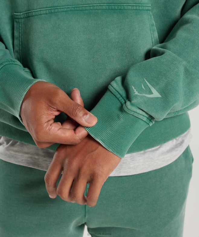 Gymshark sweat à capuche universitaire encre sarcelle/lavis à l\acide Hommes 6HF28875