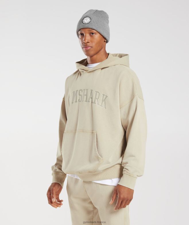 Gymshark sweat à capuche universitaire gris galet/lavage acide Hommes 6HF28805