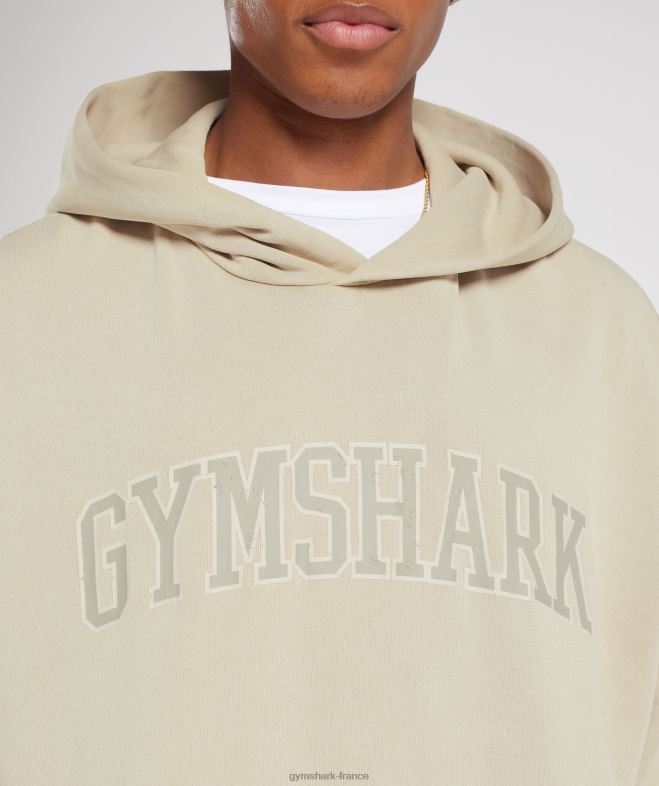 Gymshark sweat à capuche universitaire gris galet/lavage acide Hommes 6HF28805