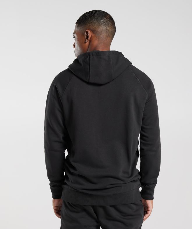 Gymshark sweat à capuche zippé avec écusson noir Hommes 6HF28786
