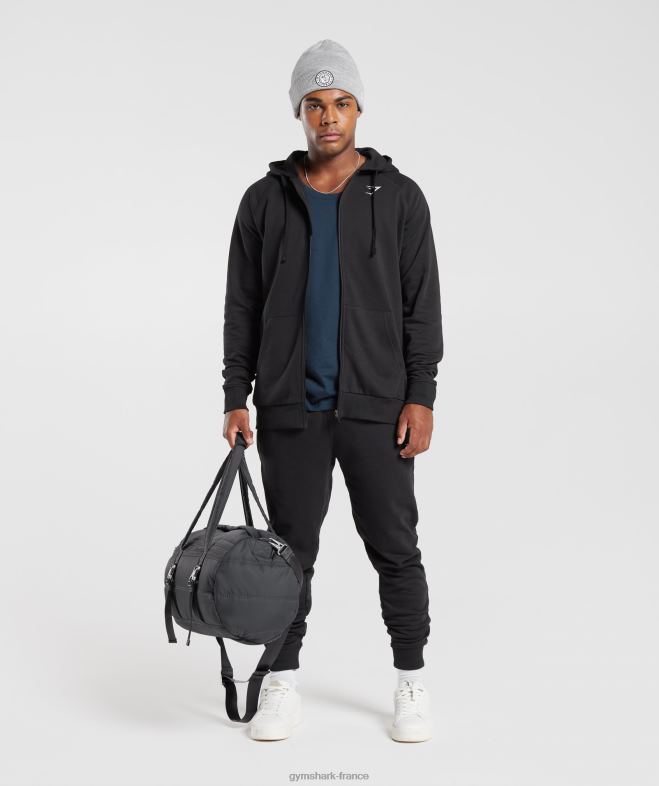 Gymshark sweat à capuche zippé avec écusson noir Hommes 6HF28786