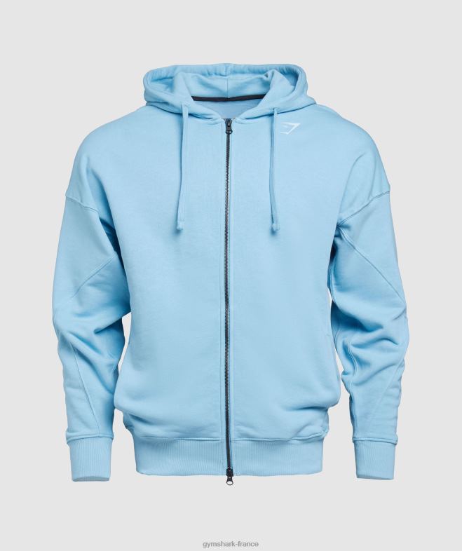 Gymshark sweat à capuche zippé bleu d\ozone Hommes 6HF28856