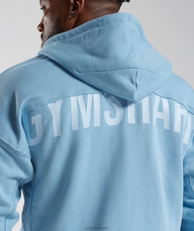 Gymshark sweat à capuche zippé bleu d\ozone Hommes 6HF28856