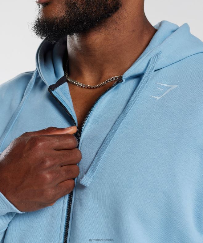 Gymshark sweat à capuche zippé bleu d\ozone Hommes 6HF28856