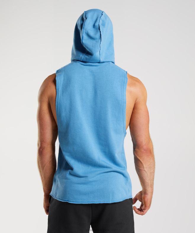Gymshark sweat à capuche à bras tombants Legacy bleu côtier Hommes 6HF28829