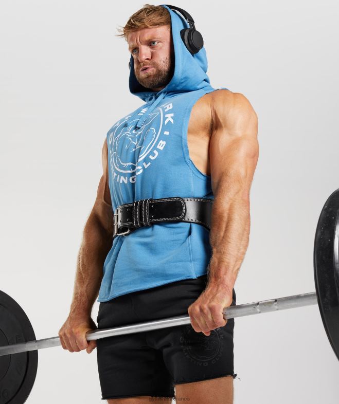 Gymshark sweat à capuche à bras tombants Legacy bleu côtier Hommes 6HF28829