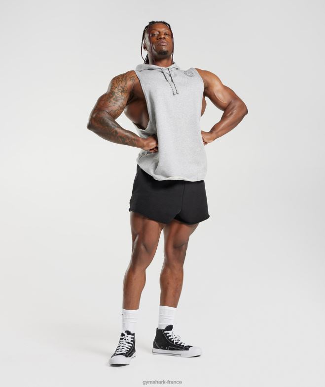 Gymshark sweat à capuche à bras tombants Legacy chiné gris clair Hommes 6HF28853