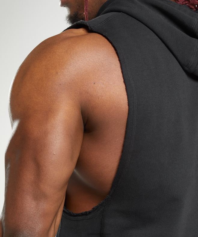 Gymshark sweat à capuche à bras tombants Legacy noir Hommes 6HF28847