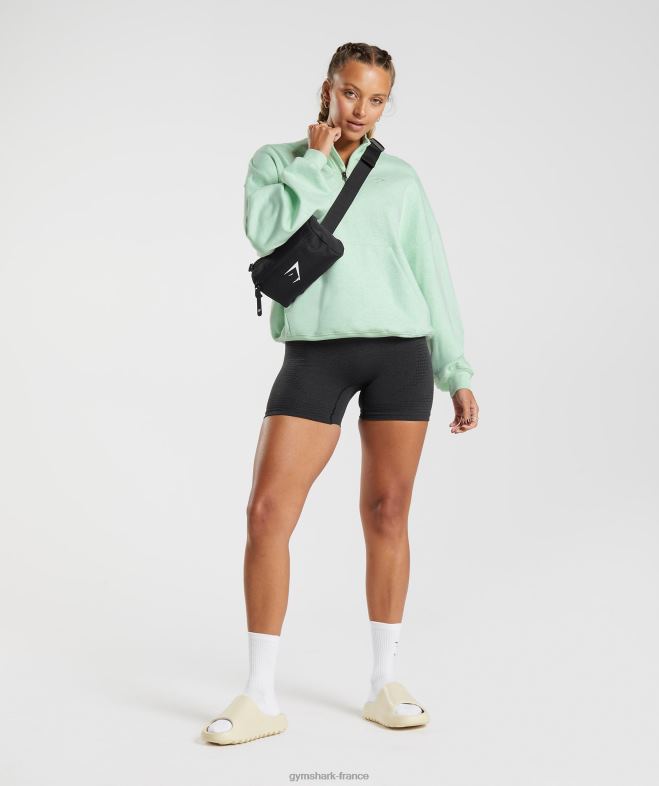 Gymshark sweats de jour de repos pull 1/2 zip marne verte rafraîchissante femmes 6HF28379