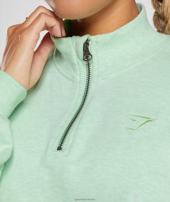 Gymshark sweats de jour de repos pull 1/2 zip marne verte rafraîchissante femmes 6HF28379
