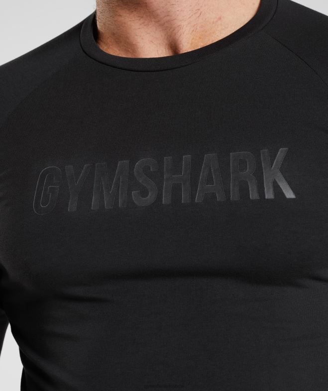 Gymshark t-shirt apollo à manches longues noir Hommes 6HF28731