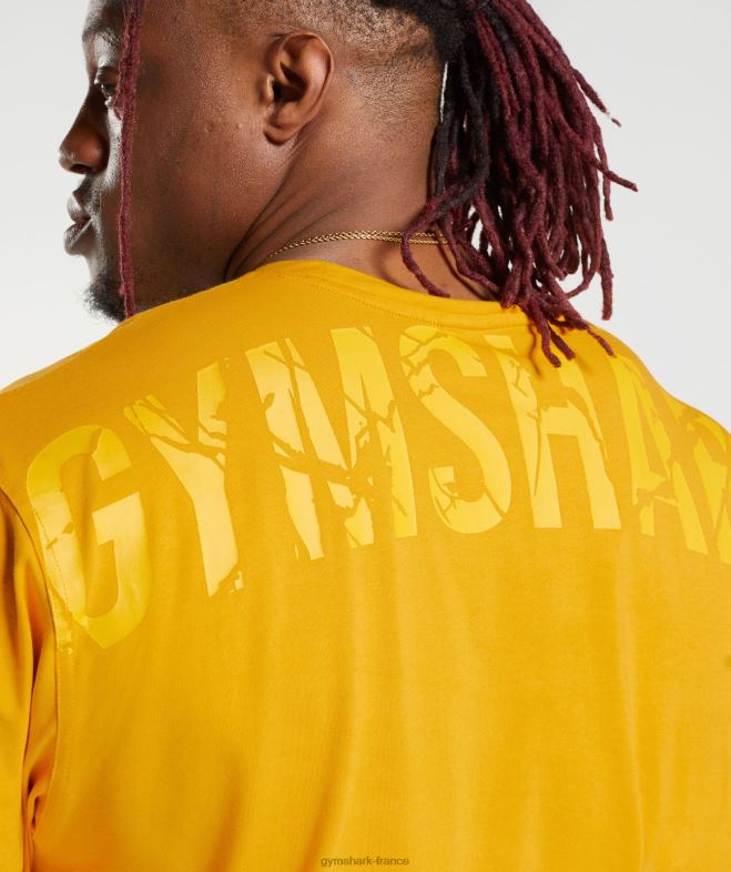 Gymshark t-shirt de puissance jaune ensoleillé Hommes 6HF28593