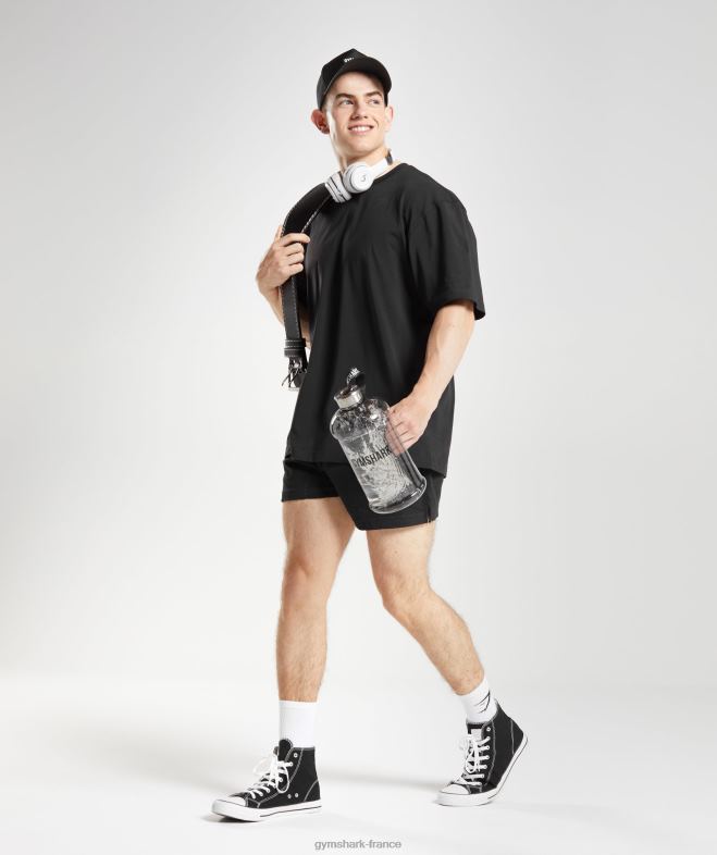 Gymshark t-shirt de puissance noir Hommes 6HF28621