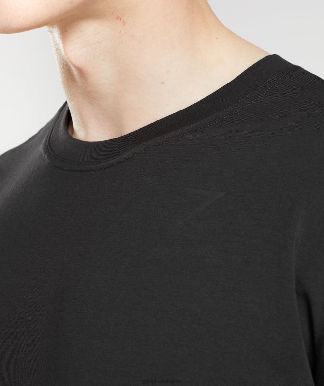 Gymshark t-shirt de puissance noir Hommes 6HF28621