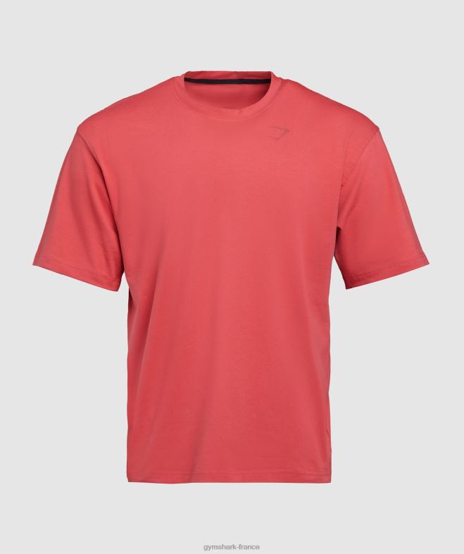 Gymshark t-shirt de puissance rouge séché au soleil Hommes 6HF28602