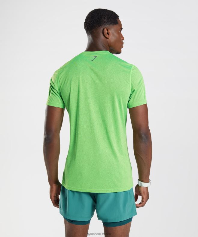 Gymshark t-shirt de sport citron vert fluo/marne noire Hommes 6HF28704