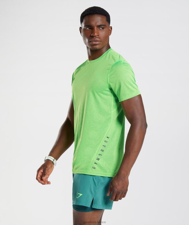 Gymshark t-shirt de sport citron vert fluo/marne noire Hommes 6HF28704