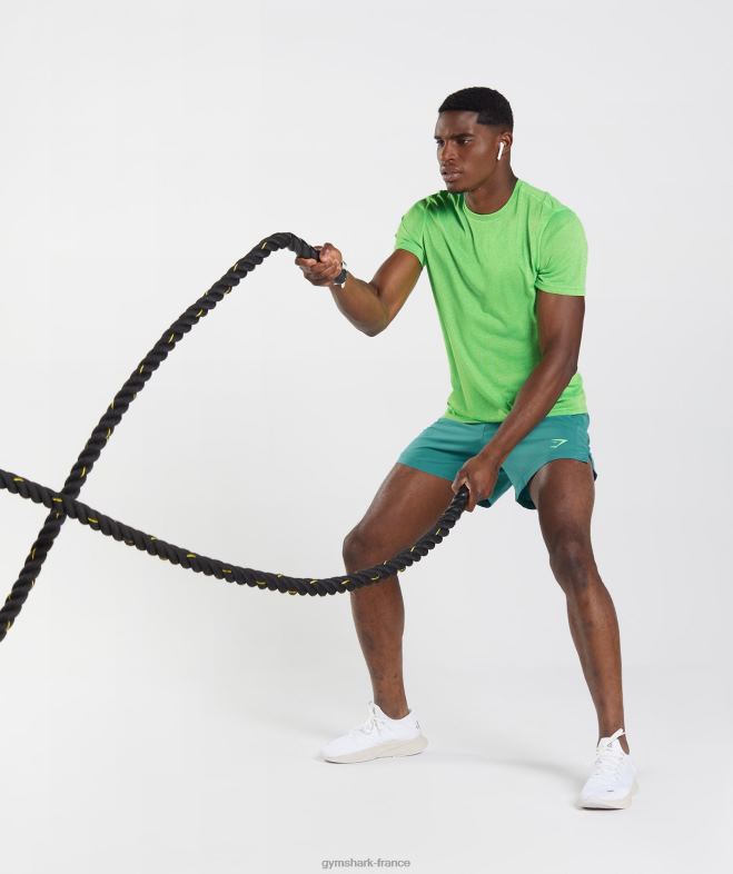 Gymshark t-shirt de sport citron vert fluo/marne noire Hommes 6HF28704