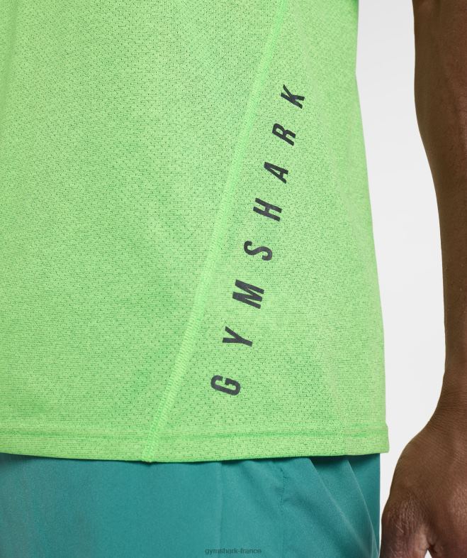 Gymshark t-shirt de sport citron vert fluo/marne noire Hommes 6HF28704