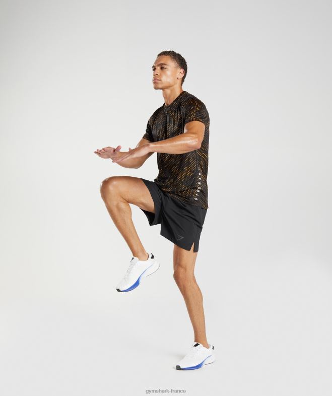 Gymshark t-shirt de sport imprimé jaune curcuma Hommes 6HF28692