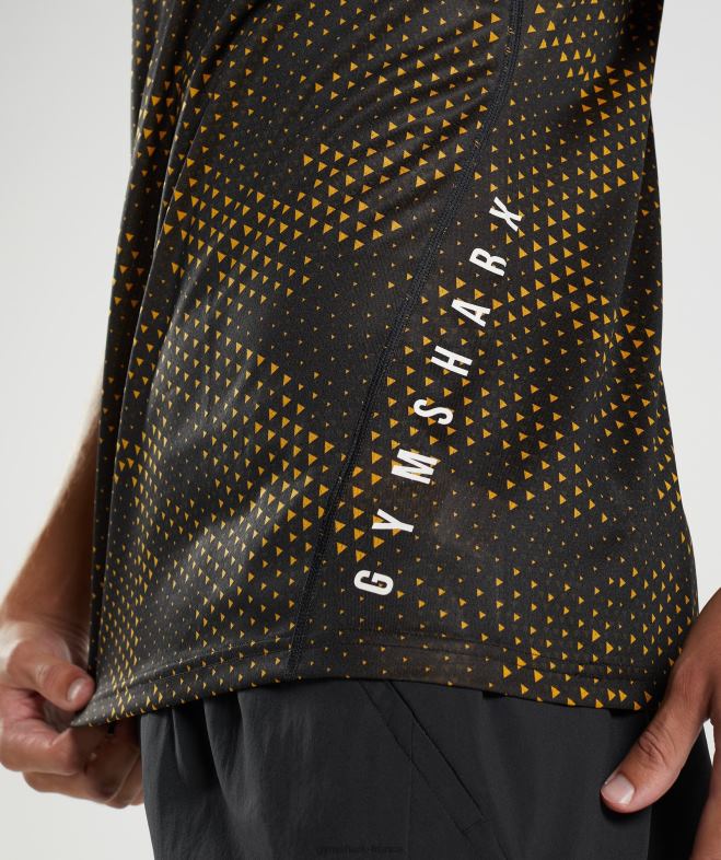 Gymshark t-shirt de sport imprimé jaune curcuma Hommes 6HF28692