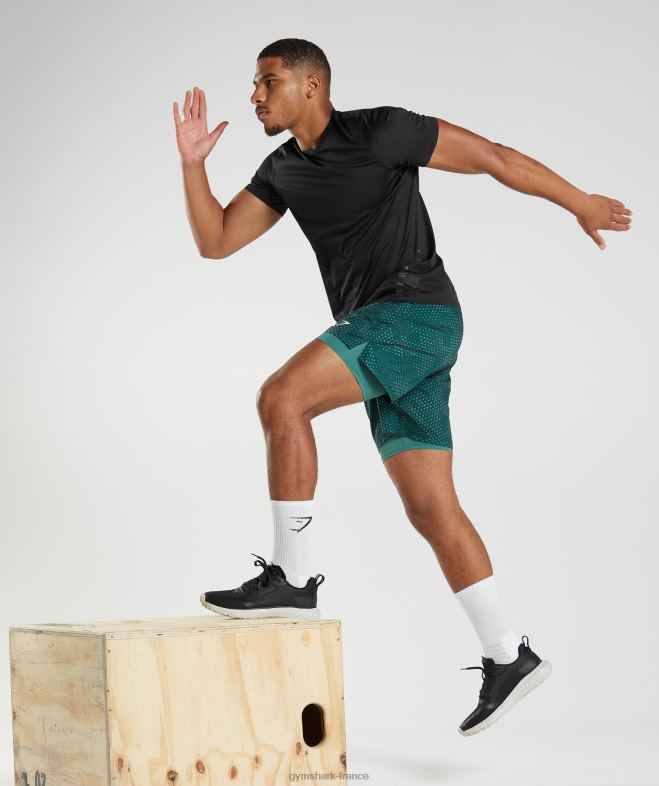 Gymshark t-shirt de sport noir/noir chiné Hommes 6HF28583