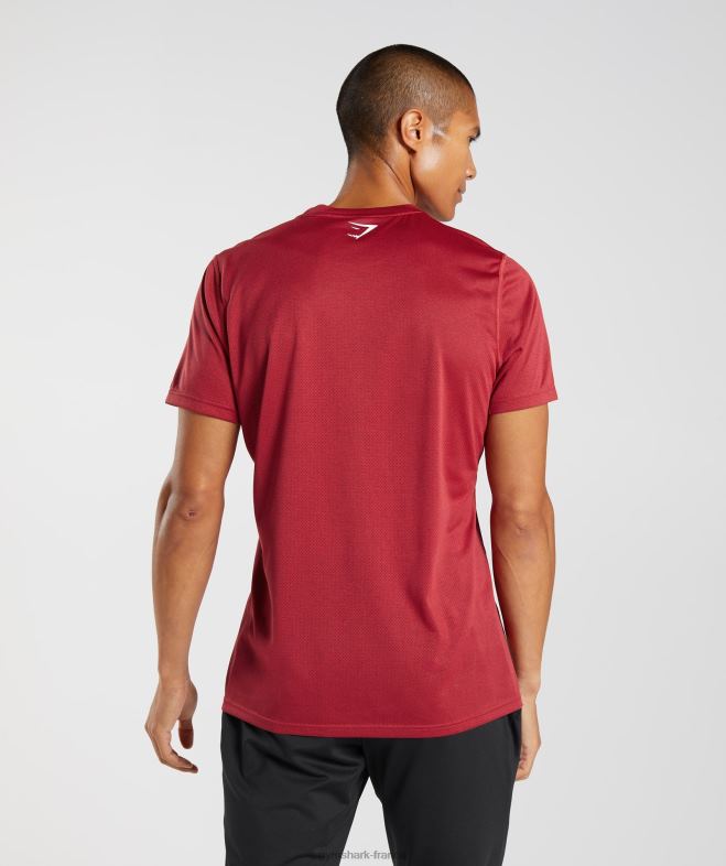 Gymshark t-shirt de sport rouge salsa/noir chiné Hommes 6HF28725