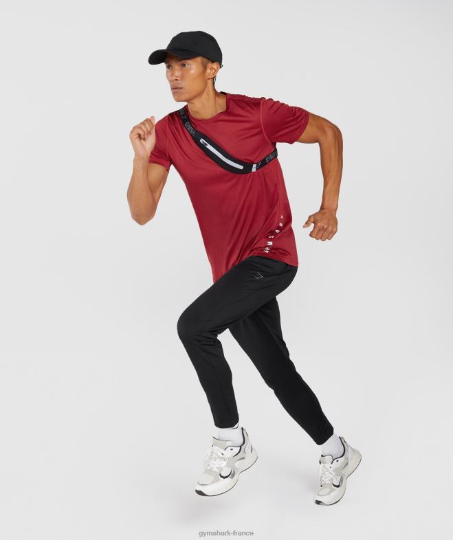Gymshark t-shirt de sport rouge salsa/noir chiné Hommes 6HF28725