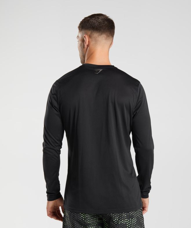 Gymshark t-shirt de sport à manches longues noir/noir chiné Hommes 6HF28584