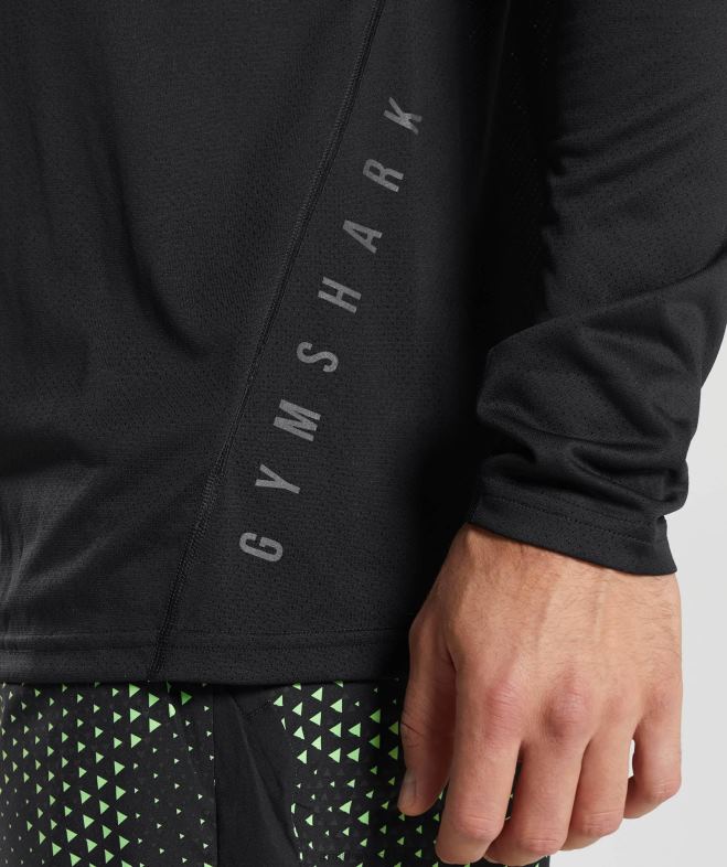 Gymshark t-shirt de sport à manches longues noir/noir chiné Hommes 6HF28584