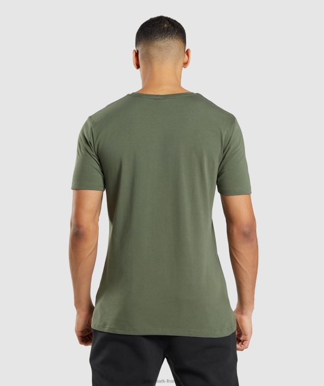 Gymshark t-shirt essentiel noyau d\olive Hommes 6HF28656