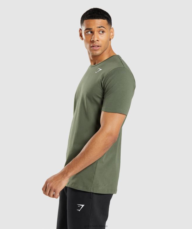 Gymshark t-shirt essentiel noyau d\olive Hommes 6HF28656