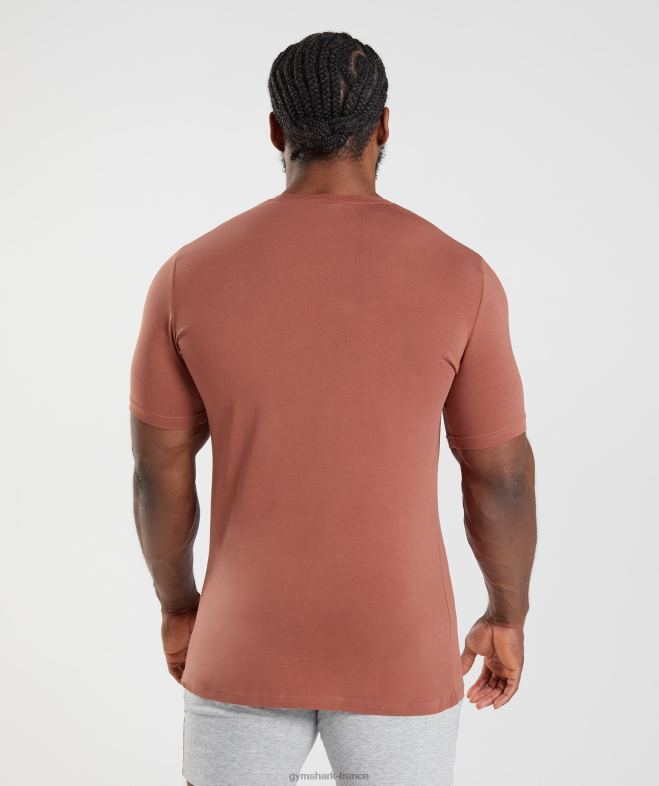 Gymshark t-shirt essentiel rose marron Hommes 6HF28670