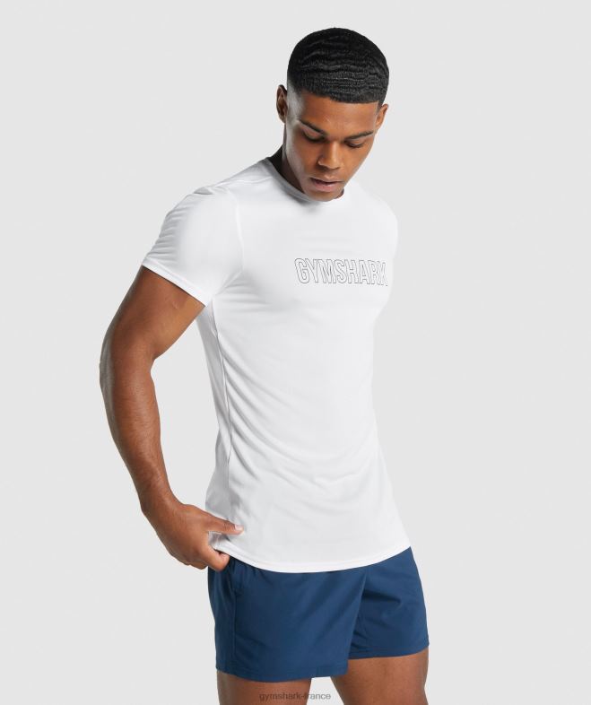 Gymshark t-shirt graphique d\arrivée blanc Hommes 6HF28666