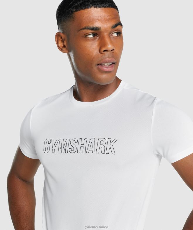 Gymshark t-shirt graphique d\arrivée blanc Hommes 6HF28666