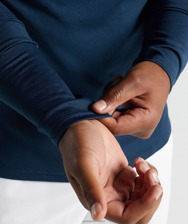 Gymshark t-shirt graphique à manches longues marine Hommes 6HF28669