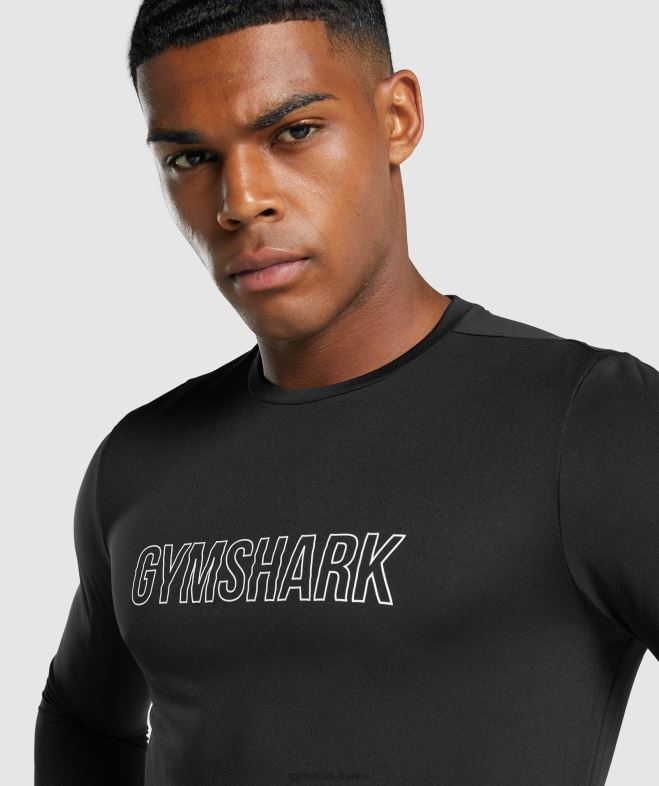 Gymshark t-shirt graphique à manches longues noir Hommes 6HF28717