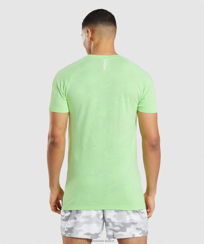 Gymshark t-shirt géo sans couture bali vert/blanc Hommes 6HF28650