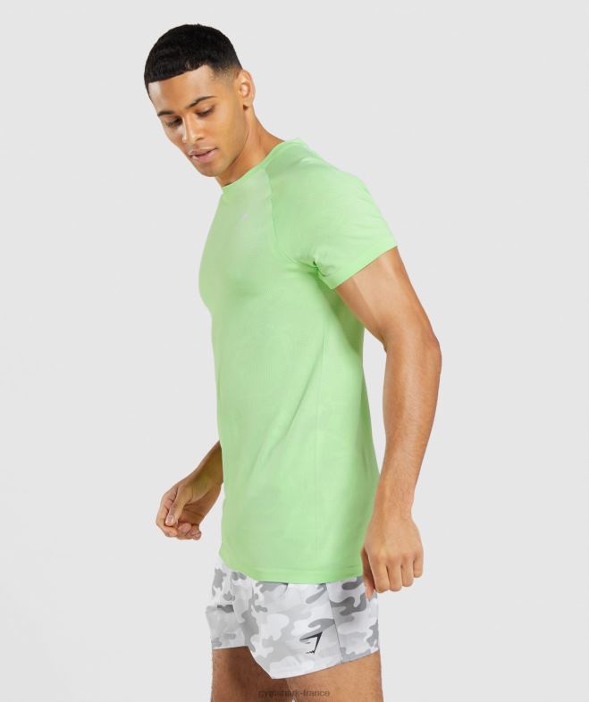 Gymshark t-shirt géo sans couture bali vert/blanc Hommes 6HF28650