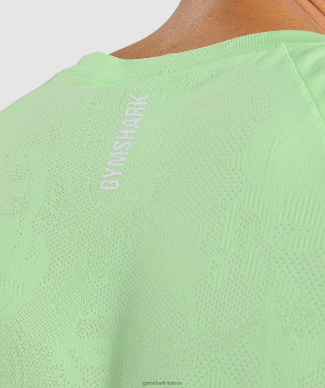 Gymshark t-shirt géo sans couture bali vert/blanc Hommes 6HF28650