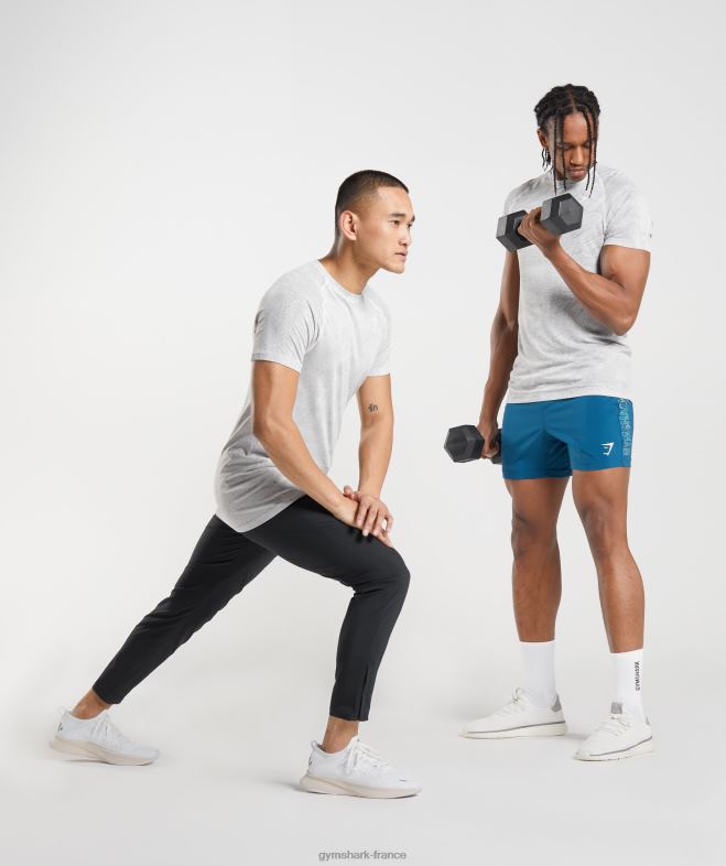 Gymshark t-shirt géo sans couture blanc cassé/gris clair Hommes 6HF28618