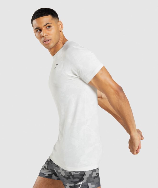 Gymshark t-shirt géo sans couture blanc/gris clair Hommes 6HF28577