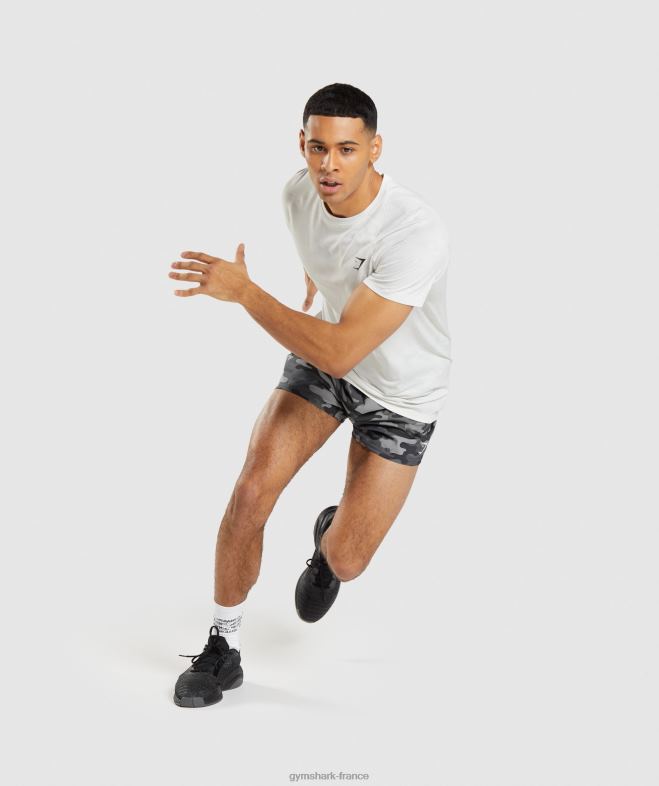 Gymshark t-shirt géo sans couture blanc/gris clair Hommes 6HF28577