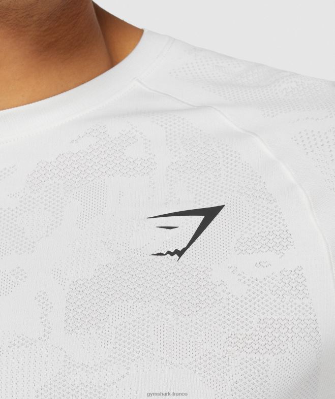 Gymshark t-shirt géo sans couture blanc/gris clair Hommes 6HF28577