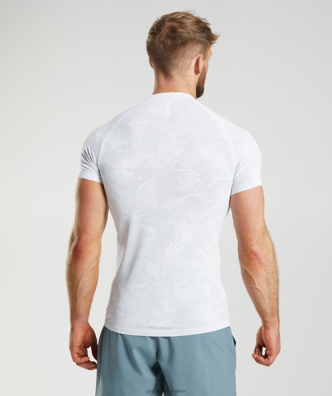 Gymshark t-shirt géo sans couture blanc/gris clair Hommes 6HF28742