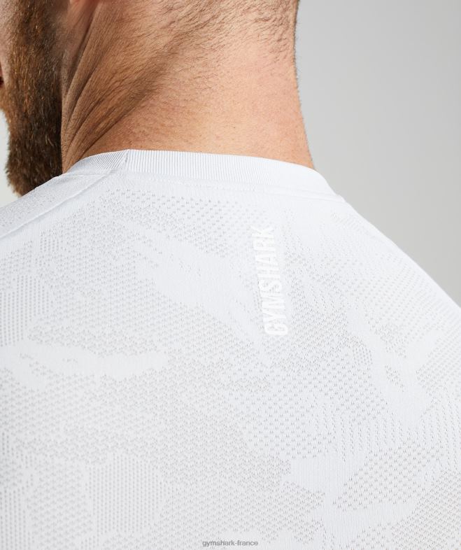 Gymshark t-shirt géo sans couture blanc/gris clair Hommes 6HF28742