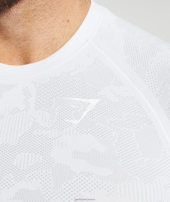 Gymshark t-shirt géo sans couture blanc/gris clair Hommes 6HF28742