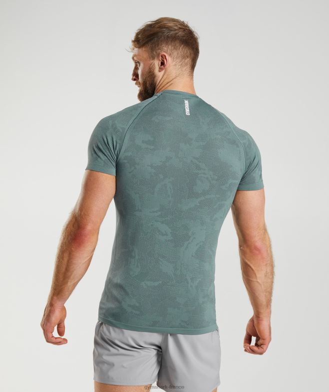 Gymshark t-shirt géo sans couture bleu tonnerre/gris cosmique Hommes 6HF28737
