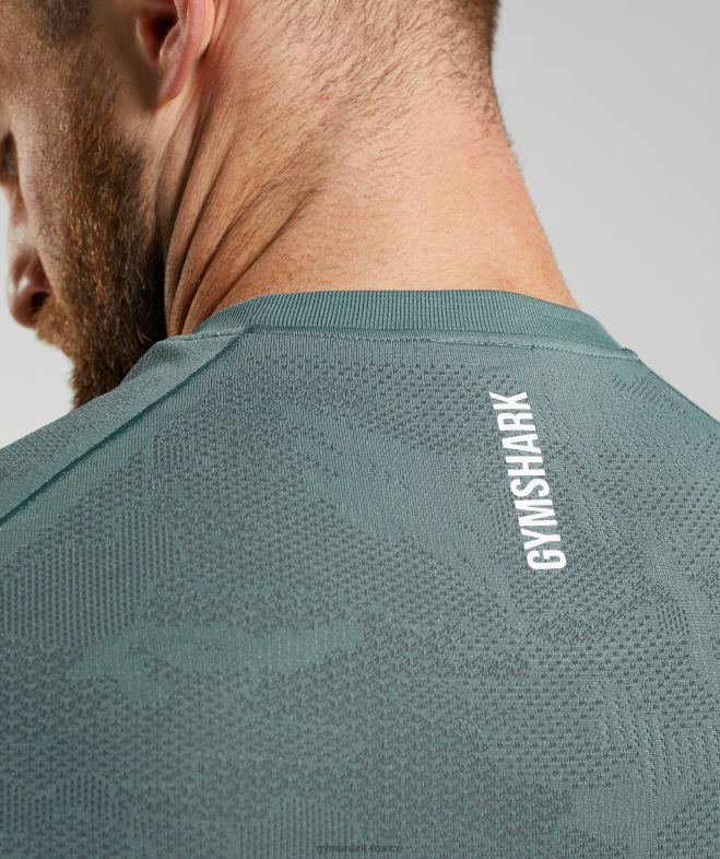 Gymshark t-shirt géo sans couture bleu tonnerre/gris cosmique Hommes 6HF28737